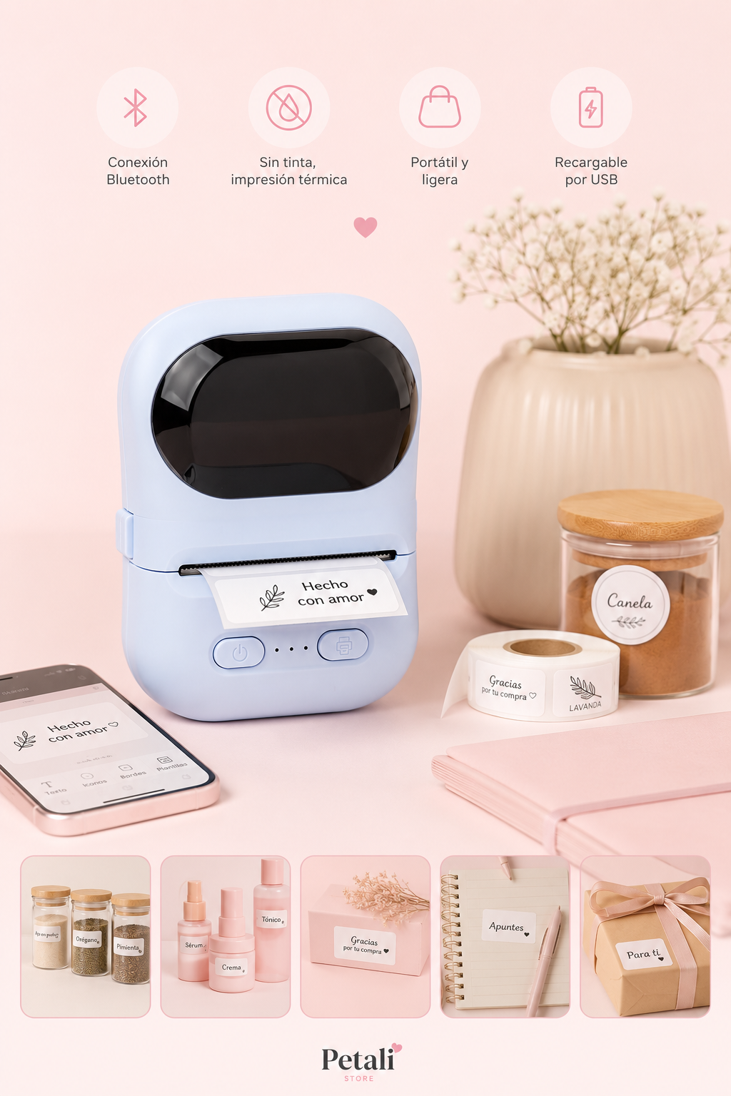 🏷️ MiniPrint™ | Impresora de Etiquetas Bluetooth