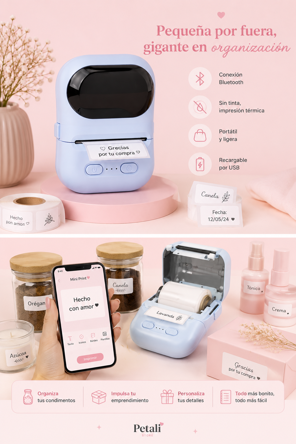 🏷️ MiniPrint™ | Impresora de Etiquetas Bluetooth