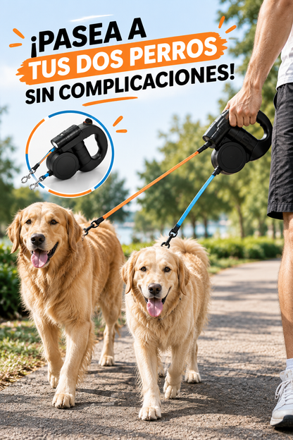 Correa para perros doble